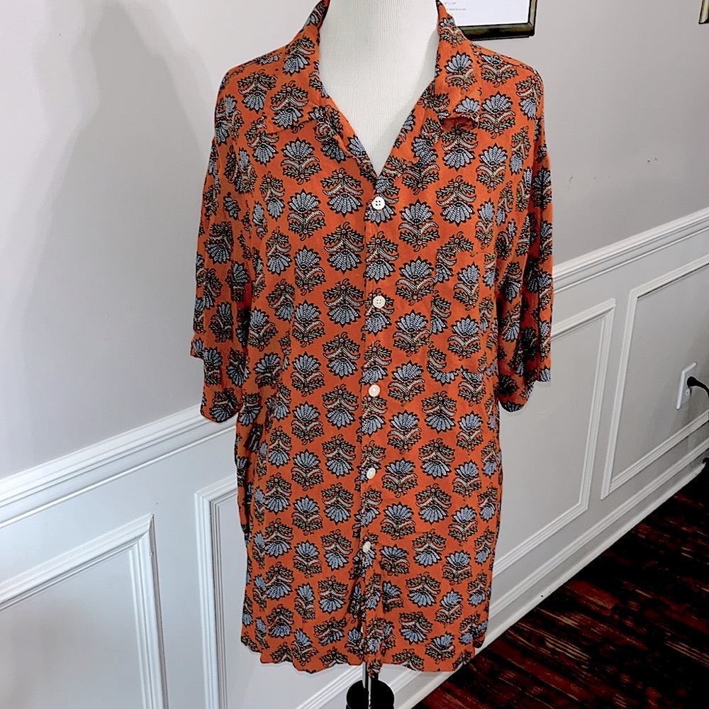 EUC Oxford & Fulham Short Sleeve Rayon button down men’s Large Tall